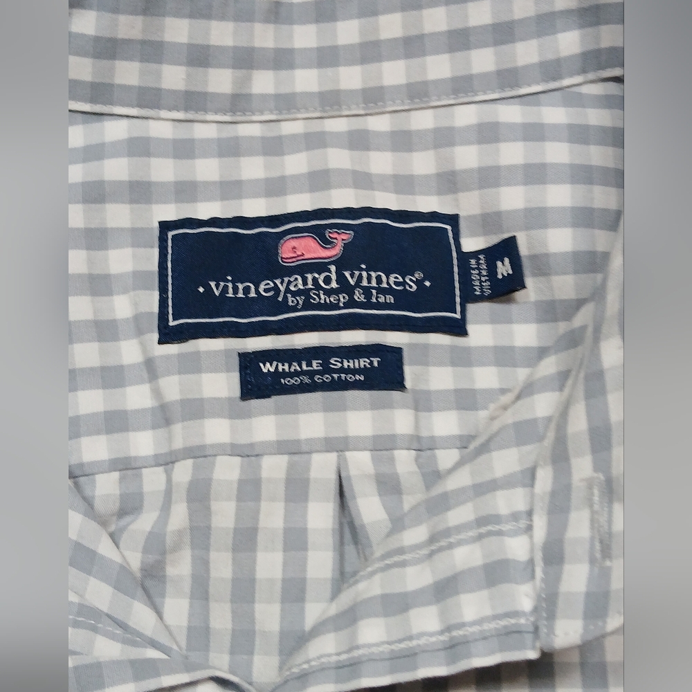 Vineyard Vines Blue And White Checkered Button Up Long Sleeve Shirt  Men's M - Picture 5 of 9